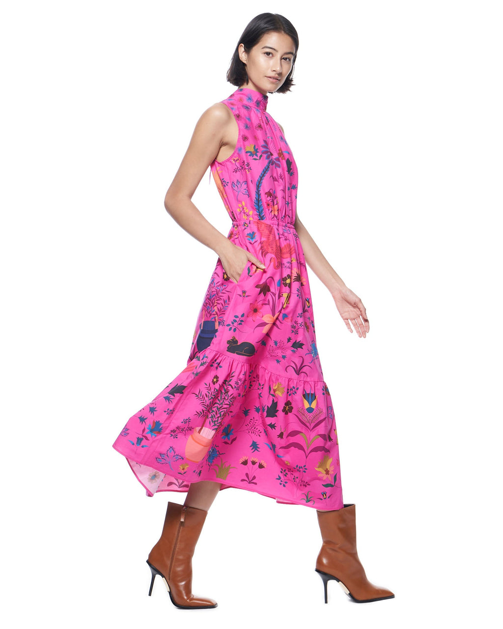 Jia Dress | Pop Pink Palampore