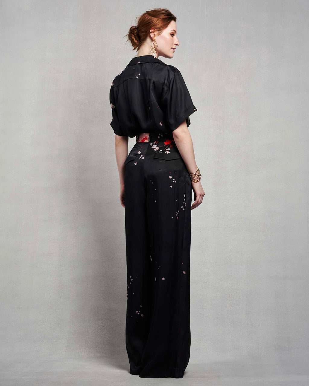 Leah Trouser | Red Shattered Florals