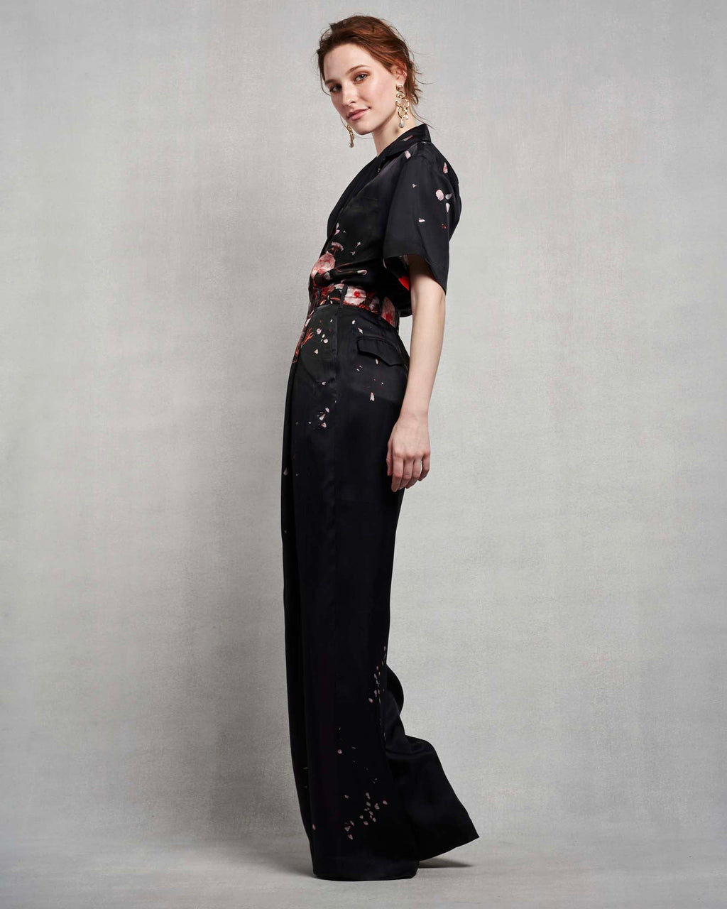 Leah Trouser | Red Shattered Florals