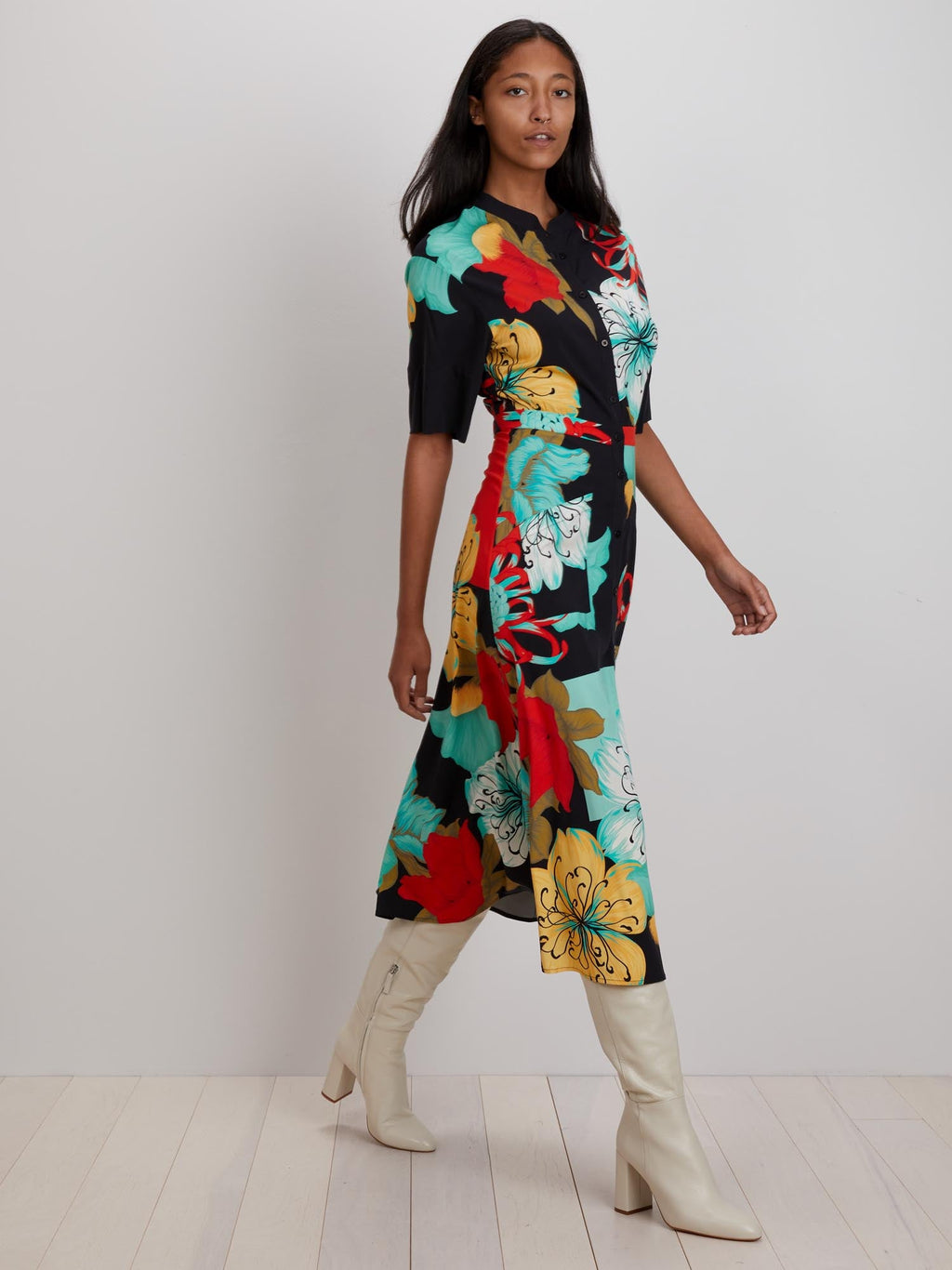 Cobie Shirtdress | Black Camellia