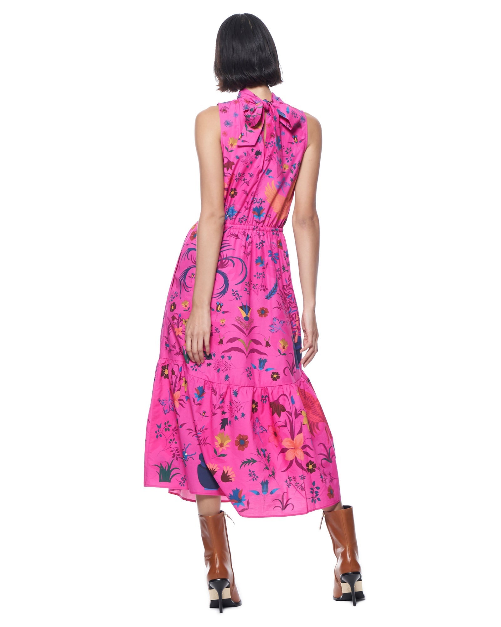 Jia Dress | Pop Pink Palampore