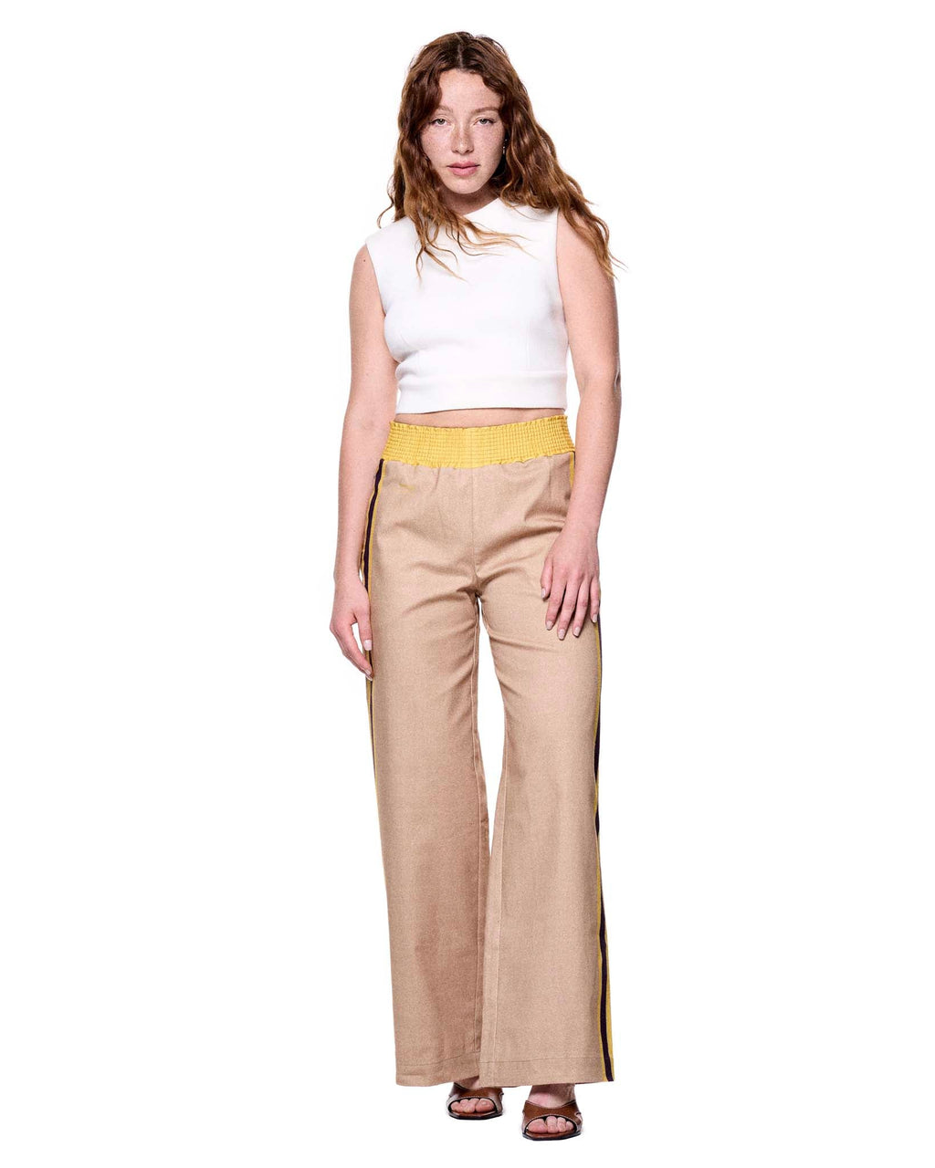 Billie Pant | Khaki Sport Stripe