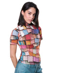 Short Sleeve Turtleneck | Rainbow Shingles