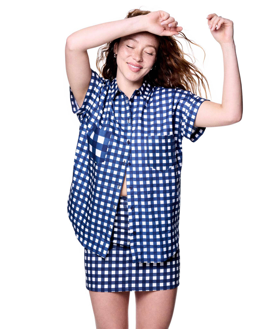Dottie Shirt | Navy Gingham