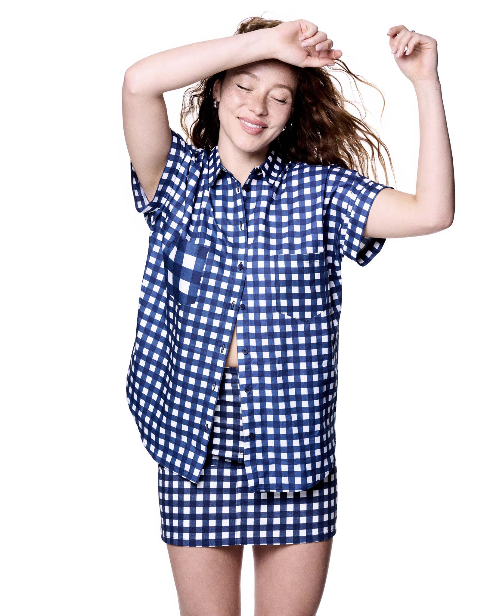 Dottie Shirt | Navy Gingham