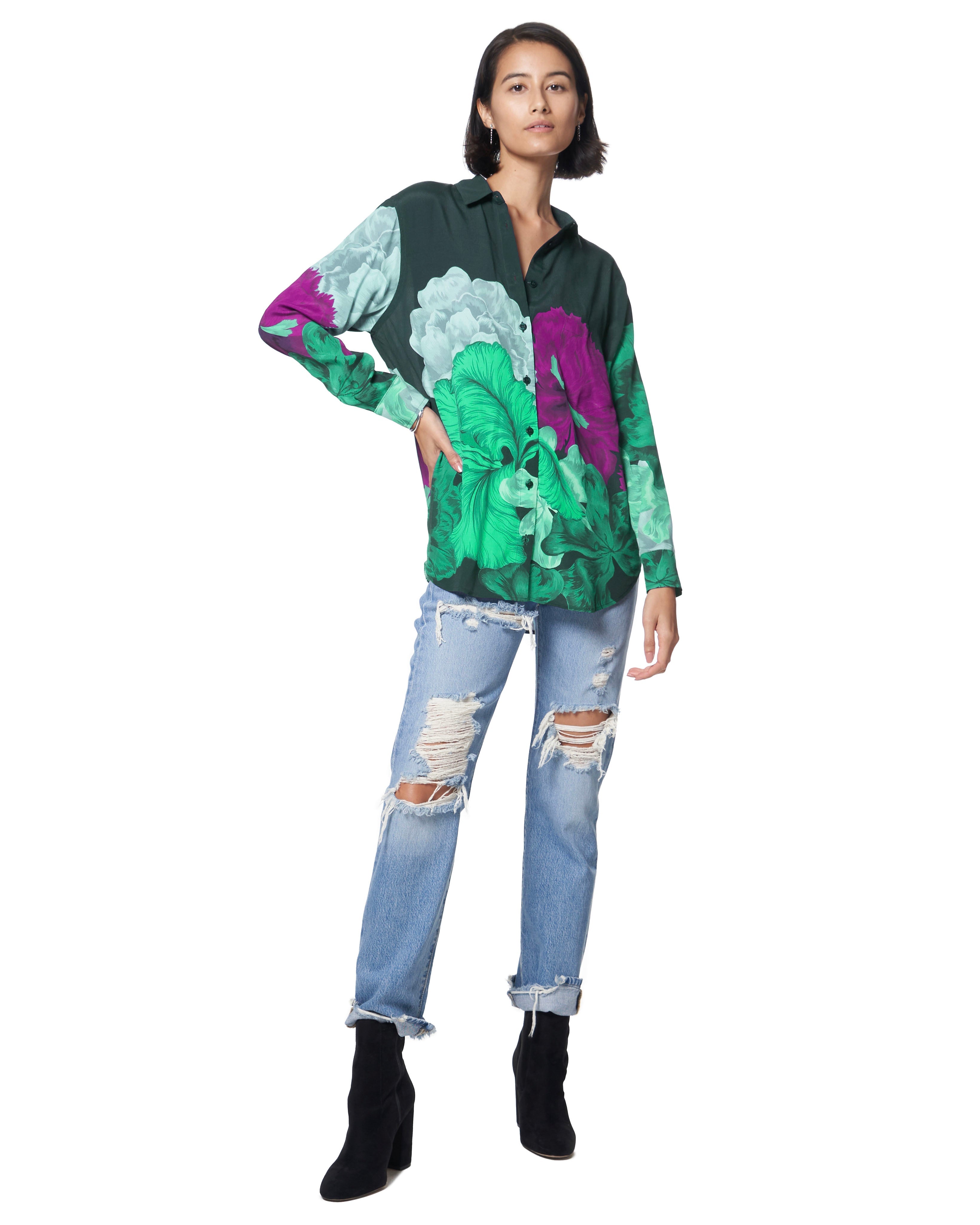 Zoe Shirt | Evergreen Iris