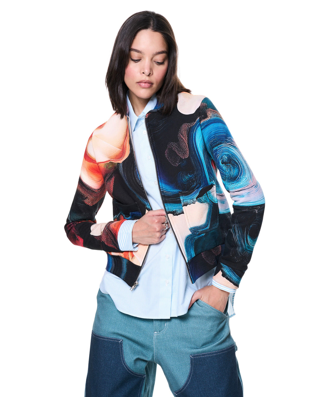 Bomber Cardigan | Colored Pencil Shavings