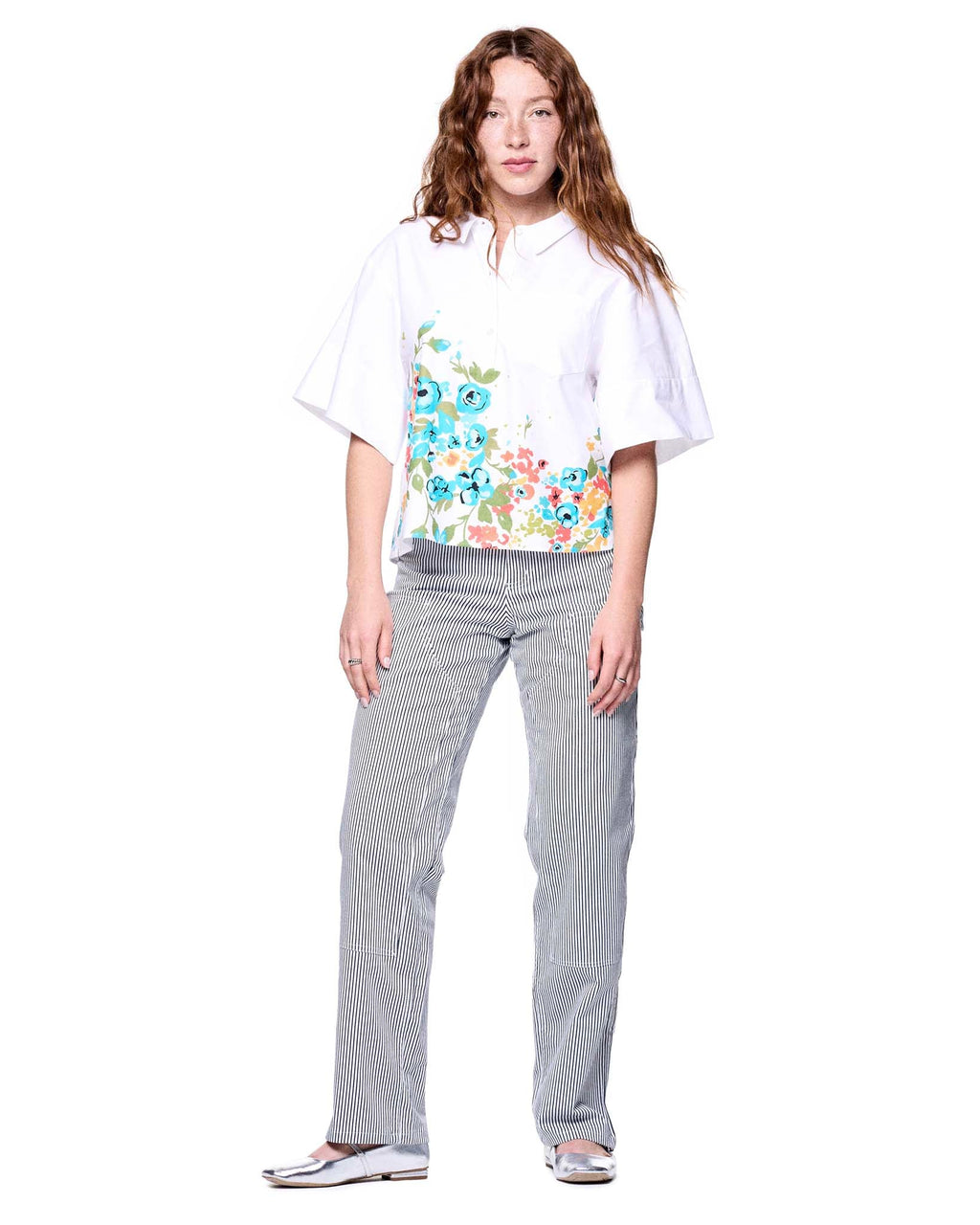 Boxy Shirt | White Morning Blooms