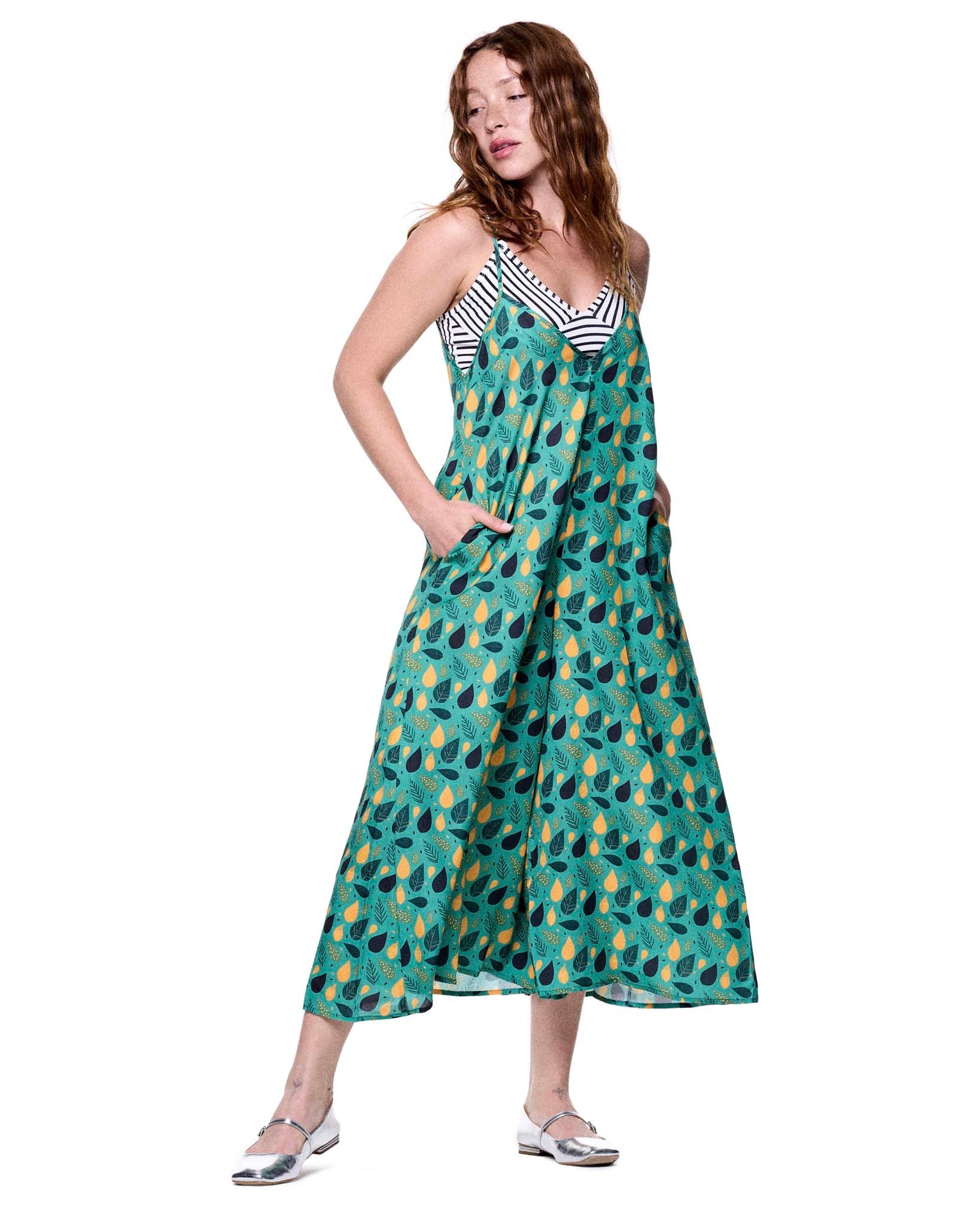 Anna Jumpsuit | Green Summer Florals