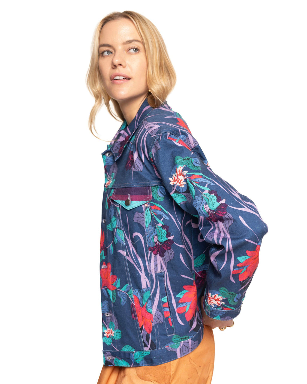 Olivia Jean Jacket | Purple Beach Florals