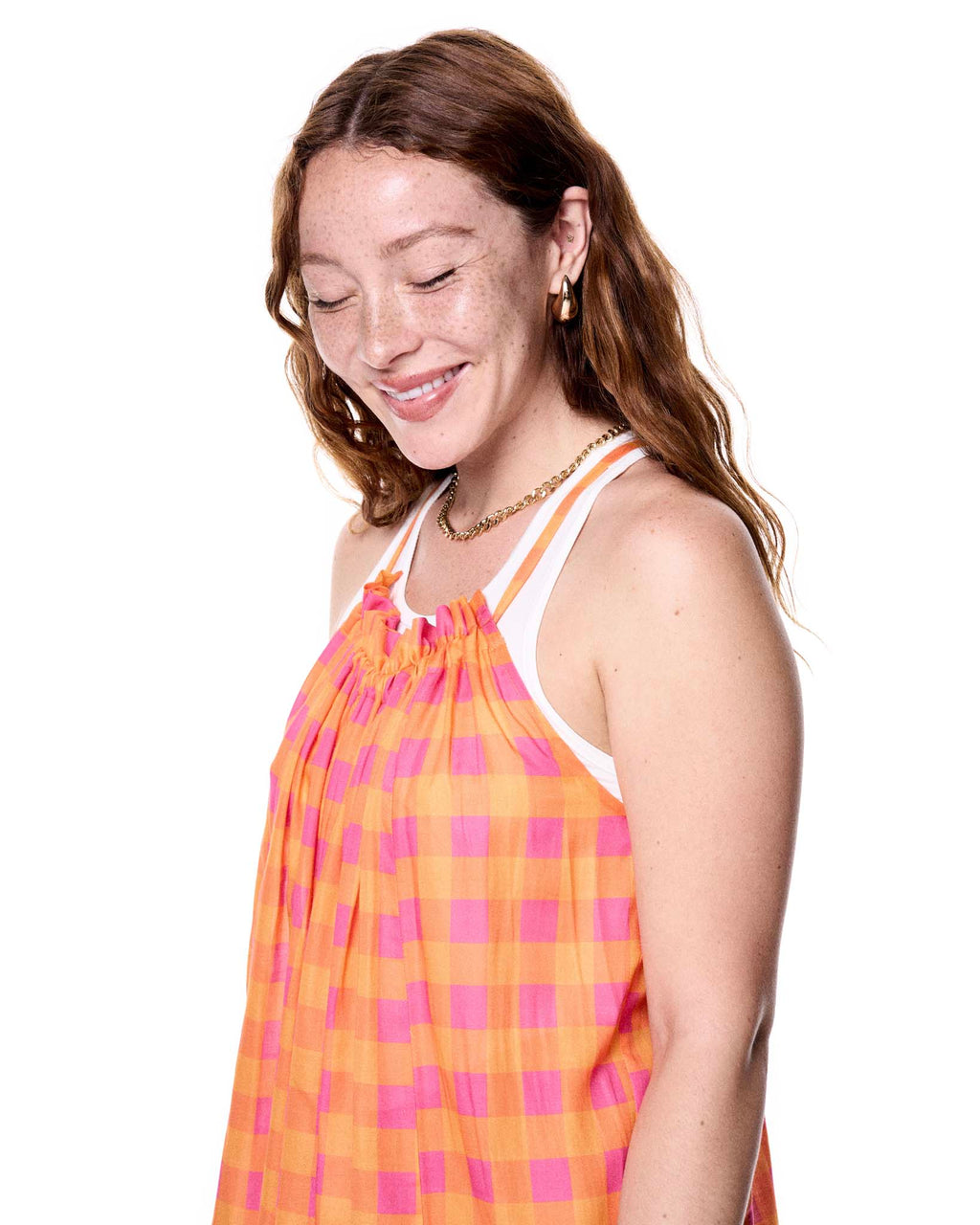 Ellee Dress | Grapefruit Gingham