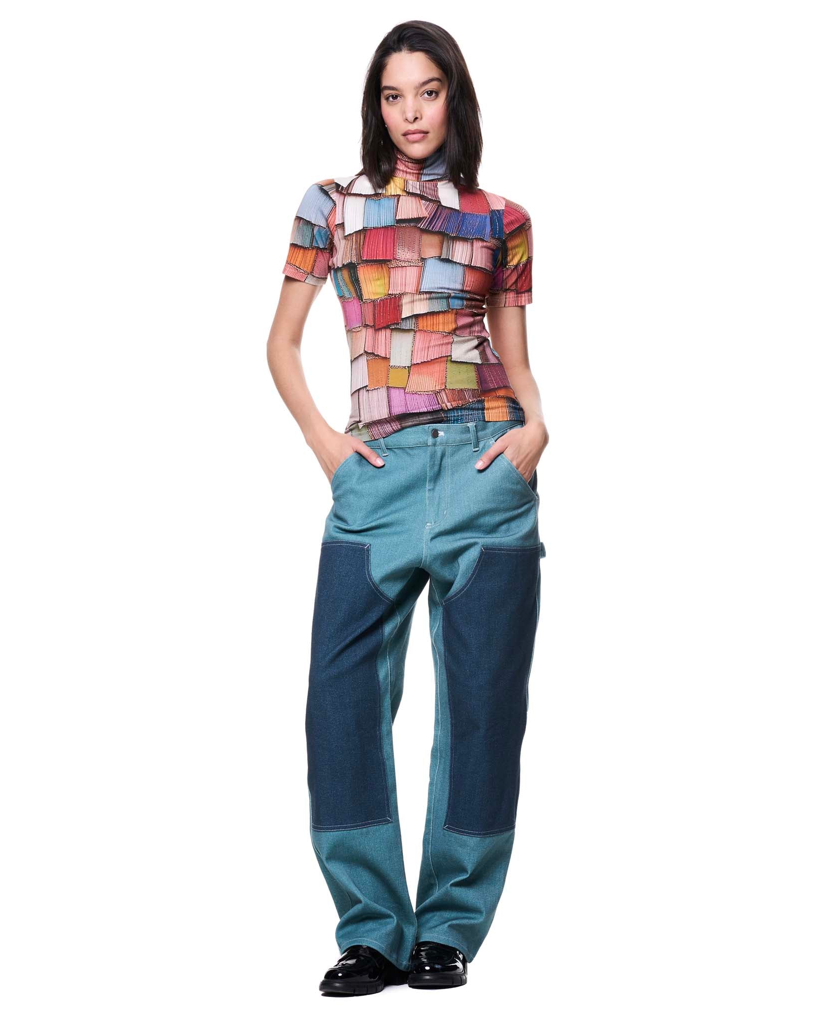 Short Sleeve Turtleneck | Rainbow Shingles