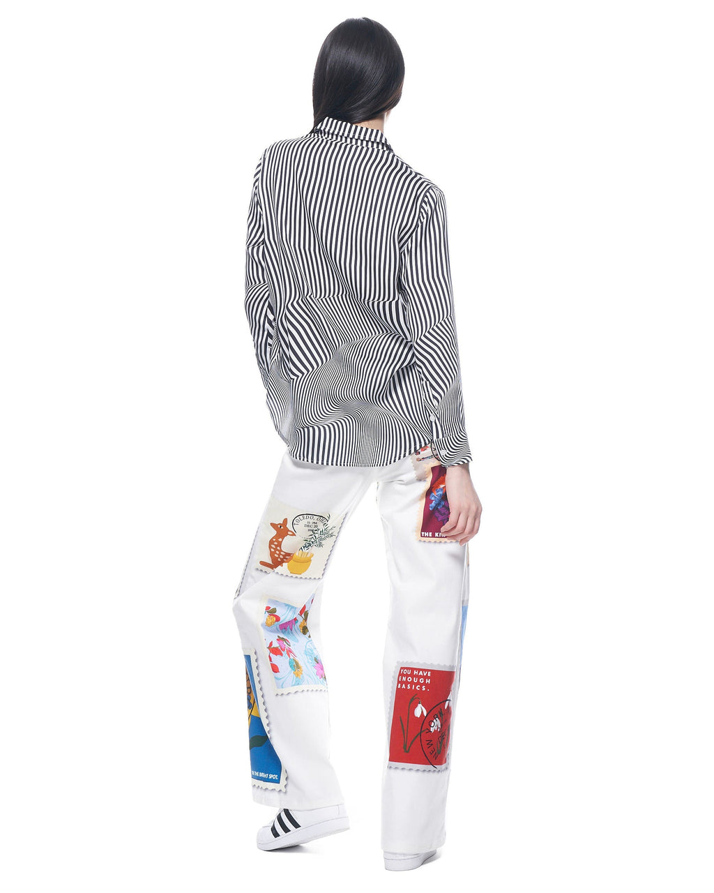 Zoe Shirt | Black Rumpled Stripe