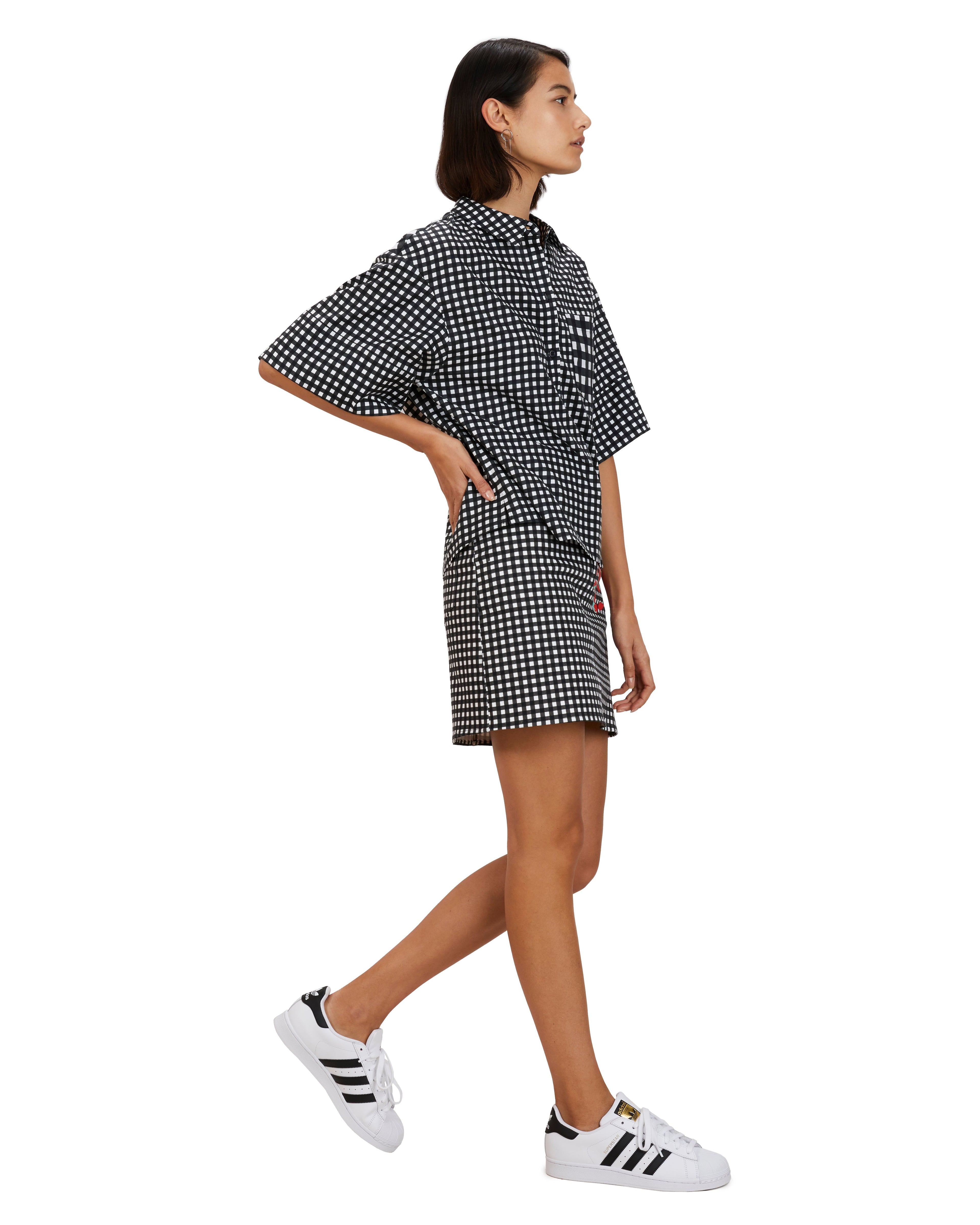 Noor Mini Skirt | Gingham Camellia