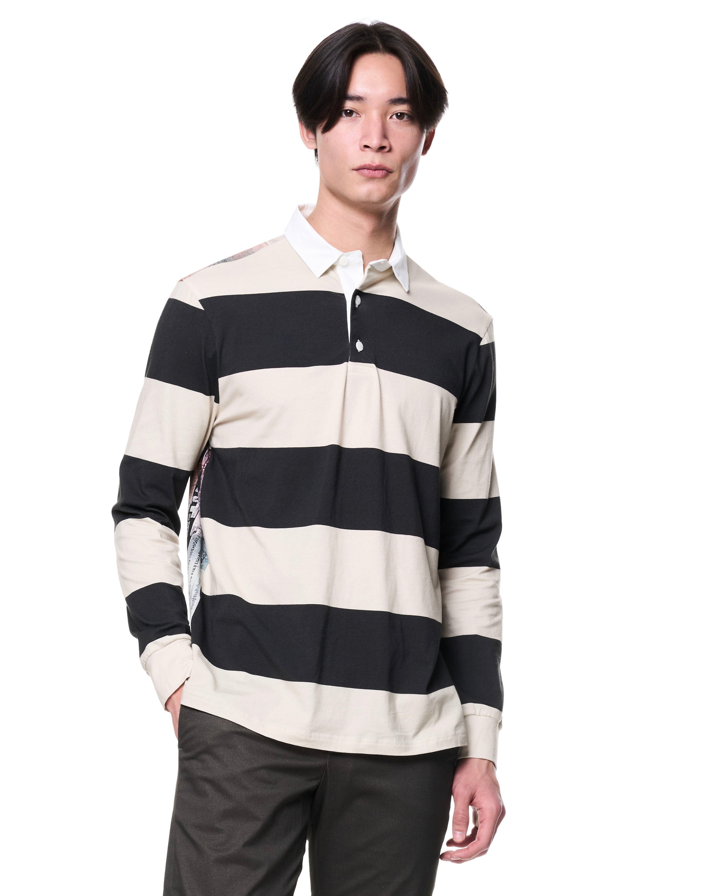 Kieran Rugby | Ivory Charcoal Stripe