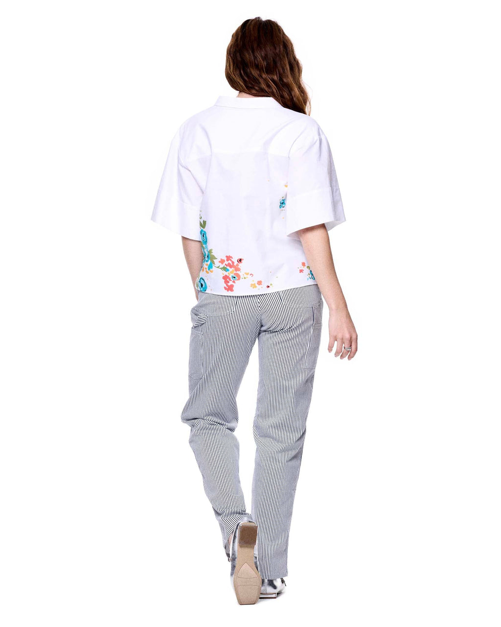 Boxy Shirt | White Morning Blooms