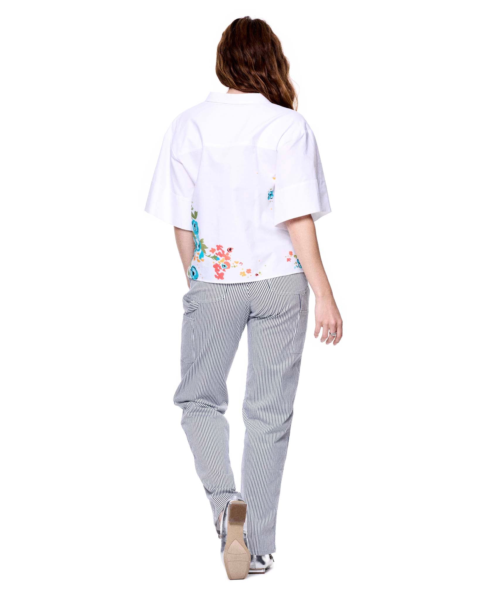 Boxy Shirt | White Morning Blooms